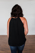 Caught My Heart Halter Tank Top- Black