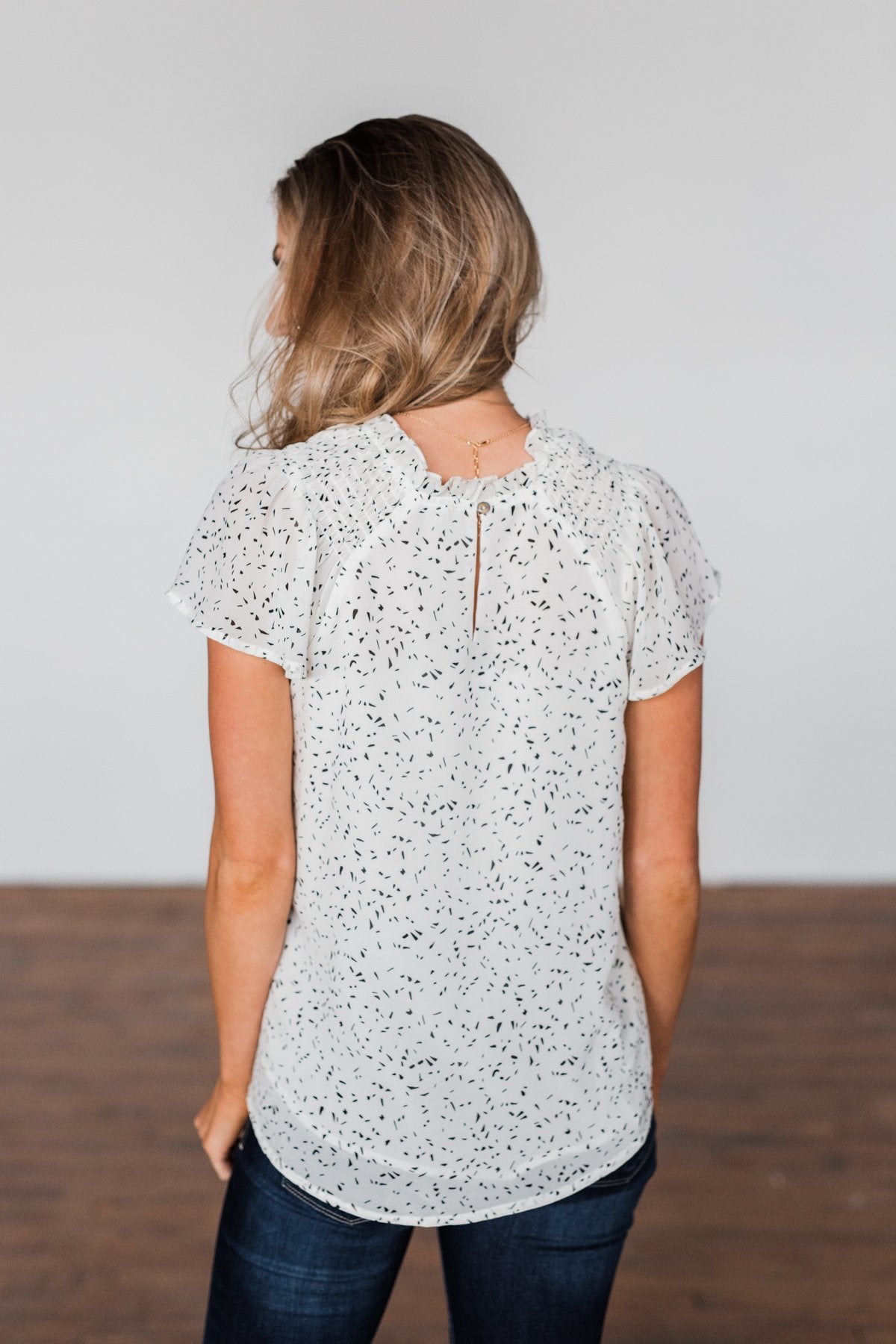 Give It A Go Ruffle Sleeve Top- Ivory