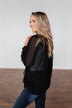 Get Together V-Neck Tie Blouse- Black