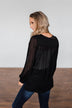 Get Together V-Neck Tie Blouse- Black