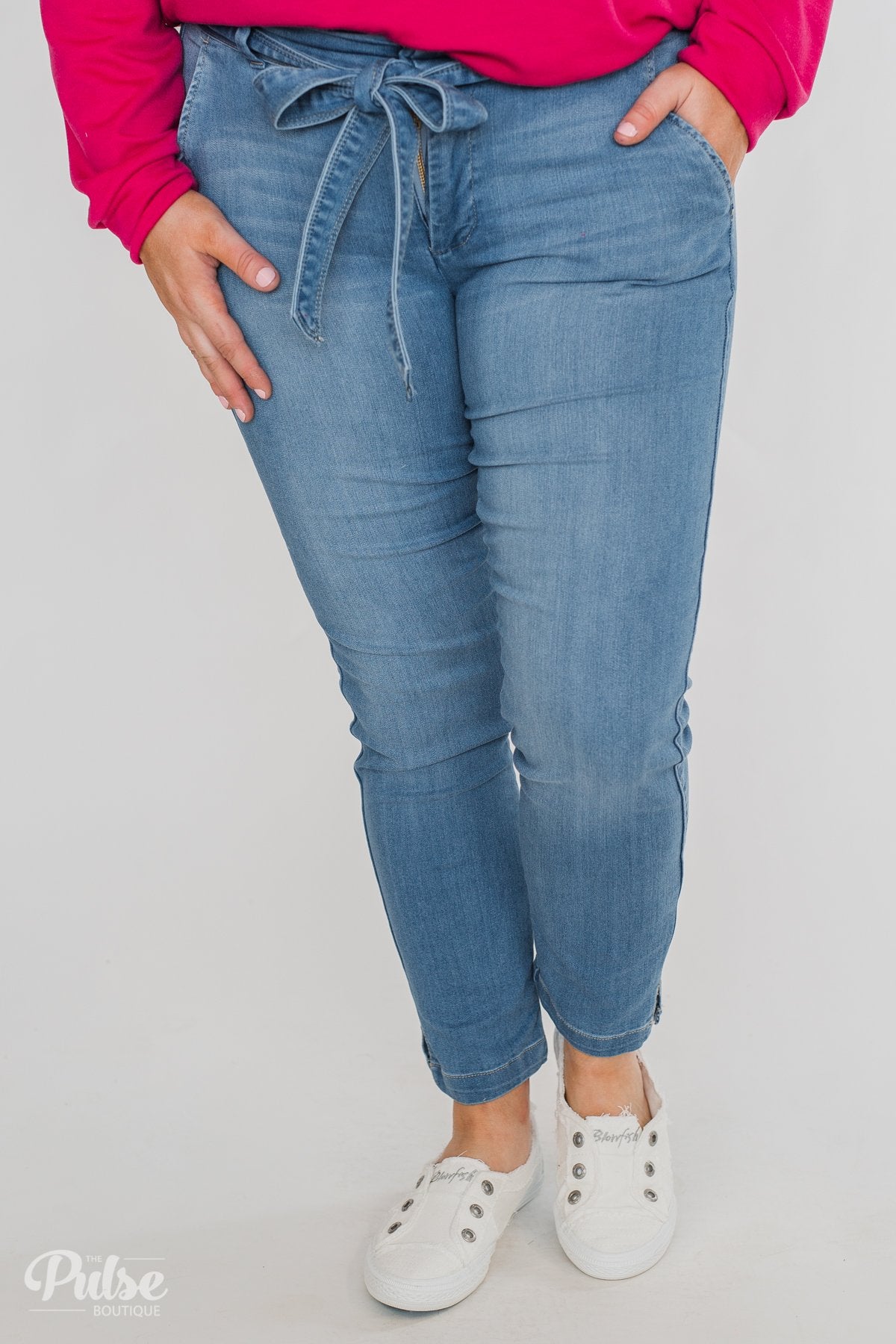 Celebrity Pink Belt Jeans- Kingston Wash