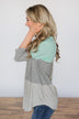 Left with Memories Mint Colorblock Top