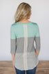 Left with Memories Mint Colorblock Top