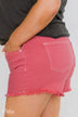 Celebrity Pink Frayed Hem Shorts- Lipstick