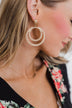 Beaded Double Hoop Gold Earrings- White & Blush