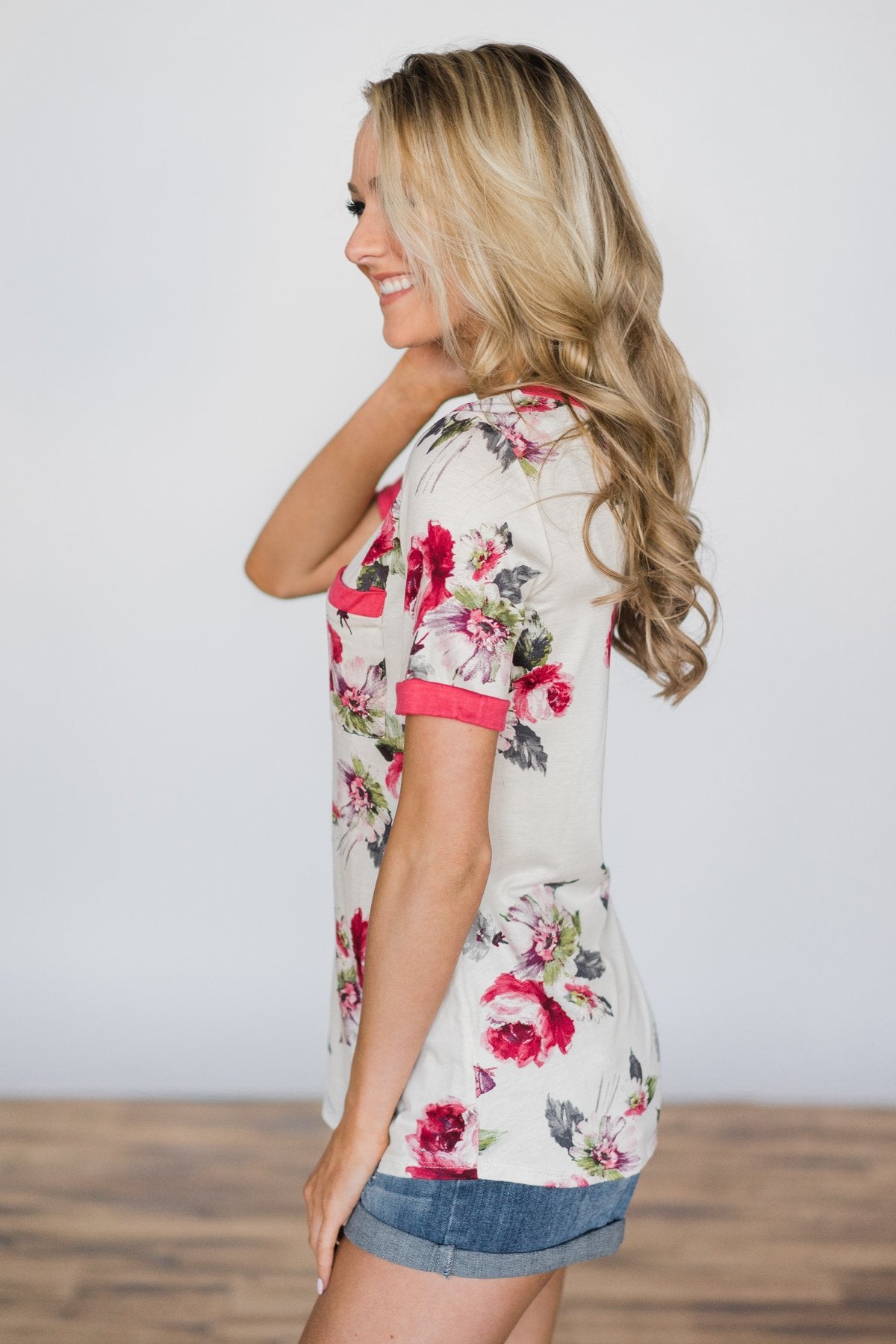 Worth it All Floral Pocket Top