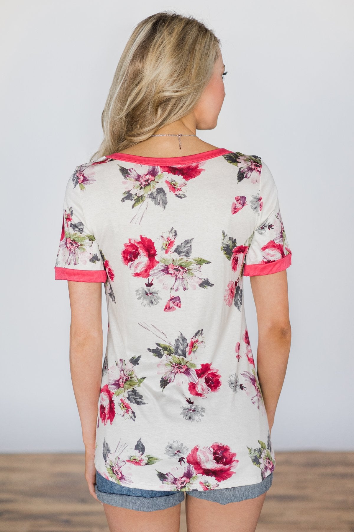 Worth it All Floral Pocket Top