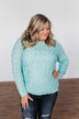 You've Got That Something Knit Sweater- Mint Blue