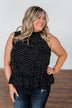 Night On The Town Polka Dot Tank Top- Black