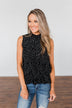 Night On The Town Polka Dot Tank Top- Black