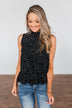 Night On The Town Polka Dot Tank Top- Black