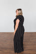 Dance All Night Striped Jumpsuit- Black