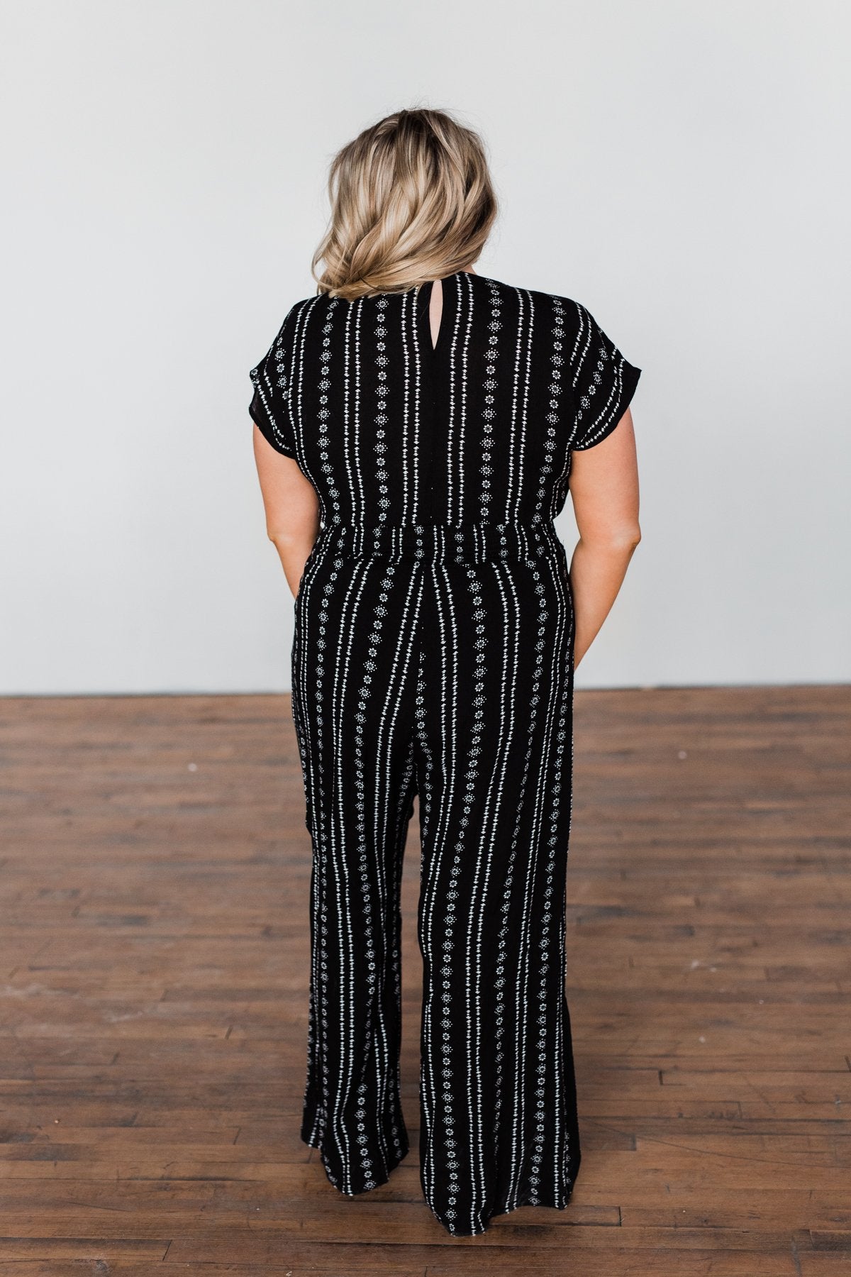 Dance All Night Striped Jumpsuit- Black