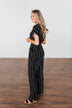 Dance All Night Striped Jumpsuit- Black