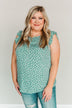 Peaceful Skies Spotted Sleeveless Blouse- Dusty Teal