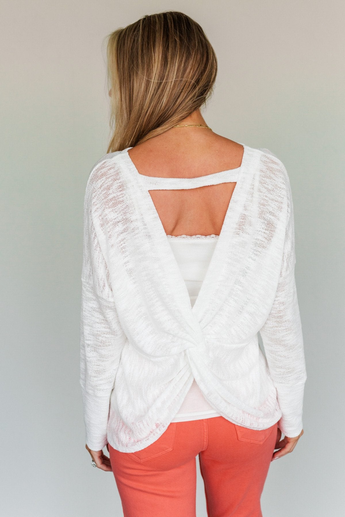 Making A Change Long Sleeve Top- Ivory