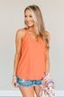 Memories Made Together Criss-Cross Tank Top- Deep Peach