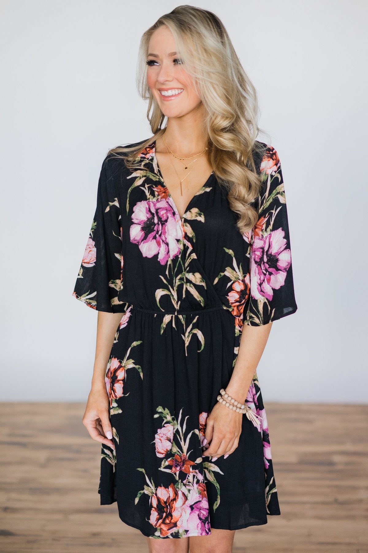 Right from the Start Black Floral Dress – The Pulse Boutique