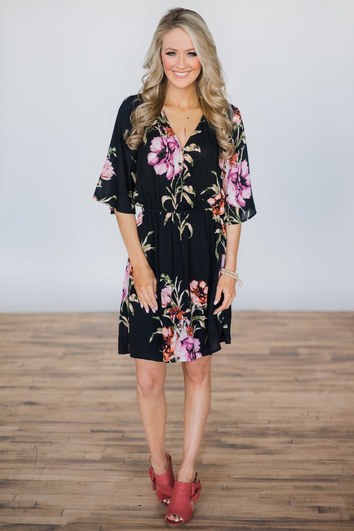Right from the Start Black Floral Dress – The Pulse Boutique