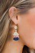 Layered Tassel Gold Earrings- Cream, Pink, & Navy