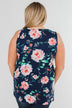 Beauty In Everything Floral Knot Top- Navy