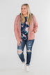 Beauty In Everything Floral Knot Top- Navy