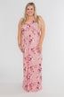 Daydreaming in Floral V-Neck Maxi Dress- Soft Pink