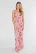 Daydreaming in Floral V-Neck Maxi Dress- Soft Pink
