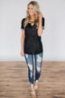 Enough for You Criss Cross Top ~ Black