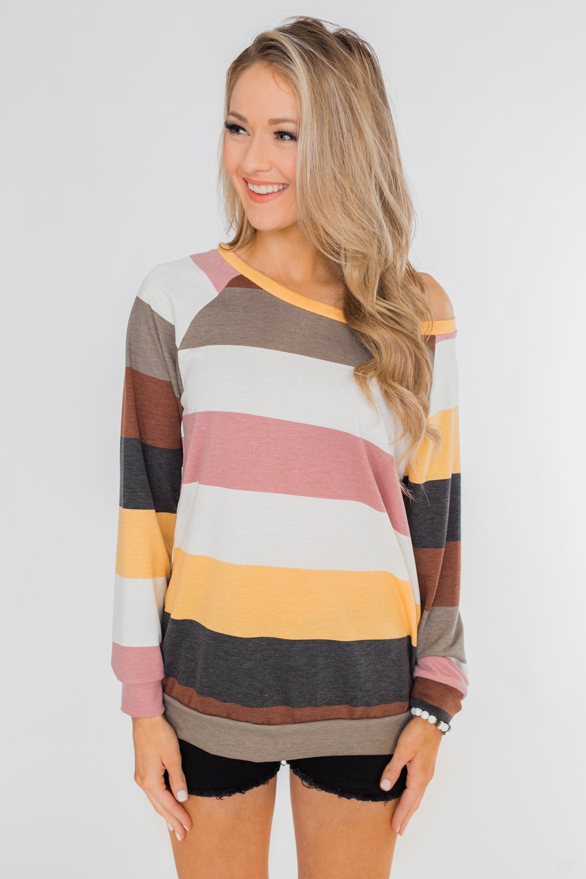 Better Off This Way Striped Top- Multi-Colored