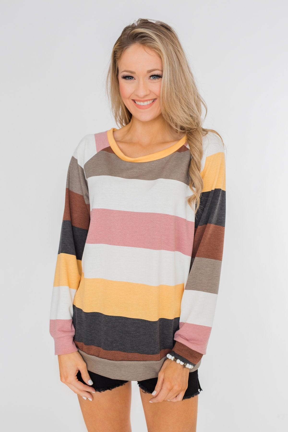 Better Off This Way Striped Top- Multi-Colored