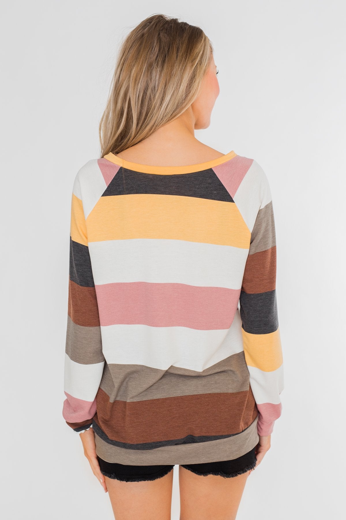 Better Off This Way Striped Top- Multi-Colored