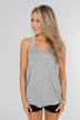 Tell Me Again Crochet Knit Tank Top- Heather Grey