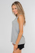 Tell Me Again Crochet Knit Tank Top- Heather Grey