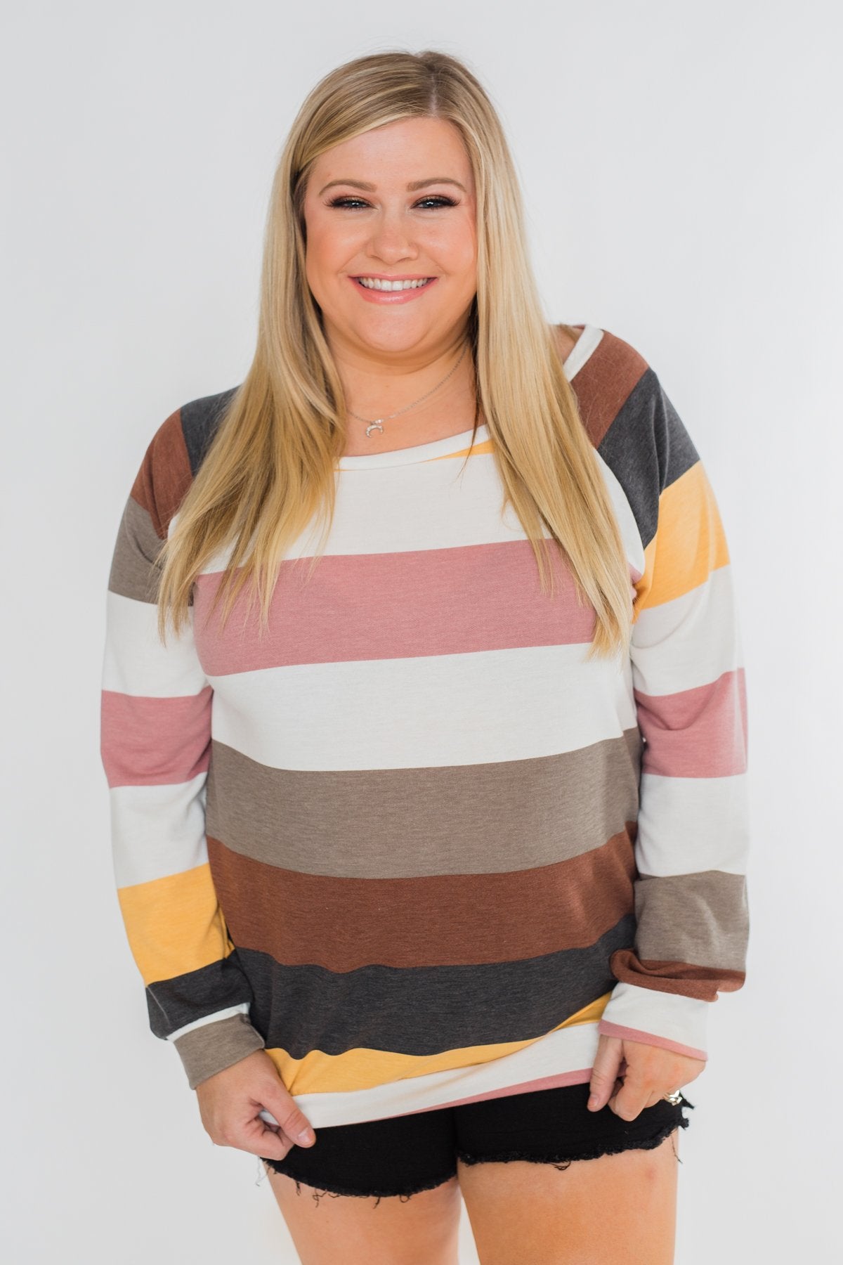 Better Off This Way Striped Top- Multi-Colored
