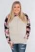 Floral Double Hood Sweatshirt- Beige