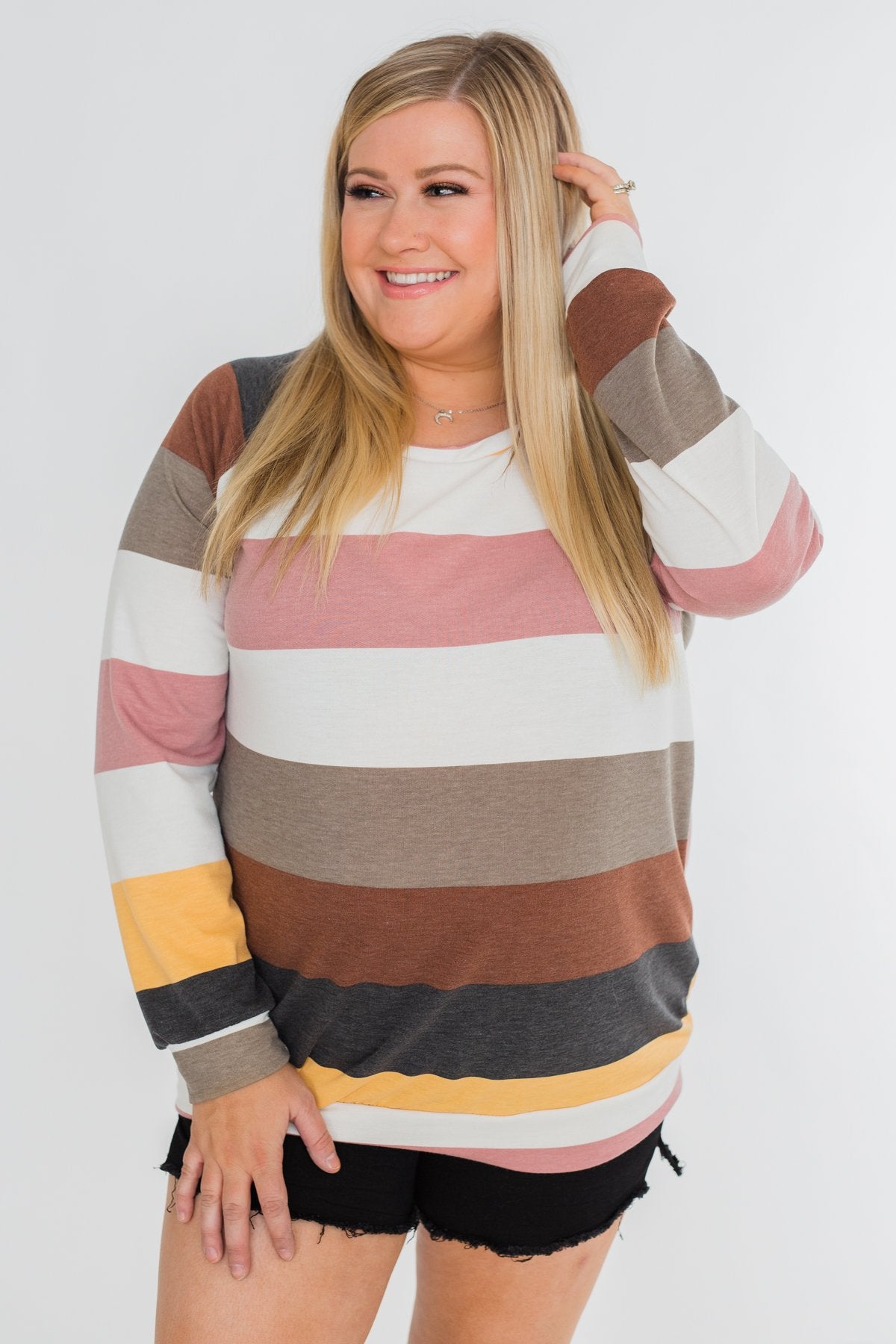 Better Off This Way Striped Top- Multi-Colored