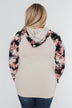 Floral Double Hood Sweatshirt- Beige