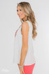 More Beautiful You Embroider Tank Top- White