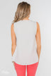 More Beautiful You Embroider Tank Top- White