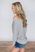 Captivated by Love Striped Top ~ Grey