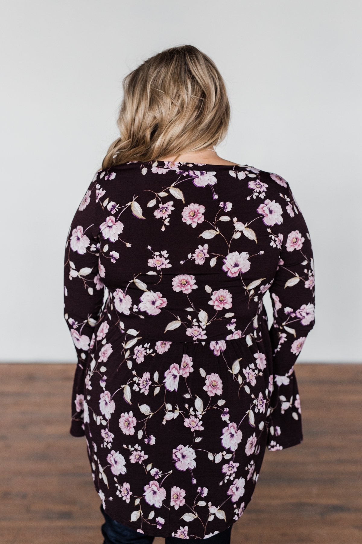 Make A Change Floral Babydoll Top- Eggplant Purple