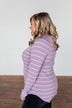 Dance With Somebody Striped Pullover Top- Lavender