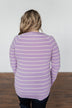 Dance With Somebody Striped Pullover Top- Lavender