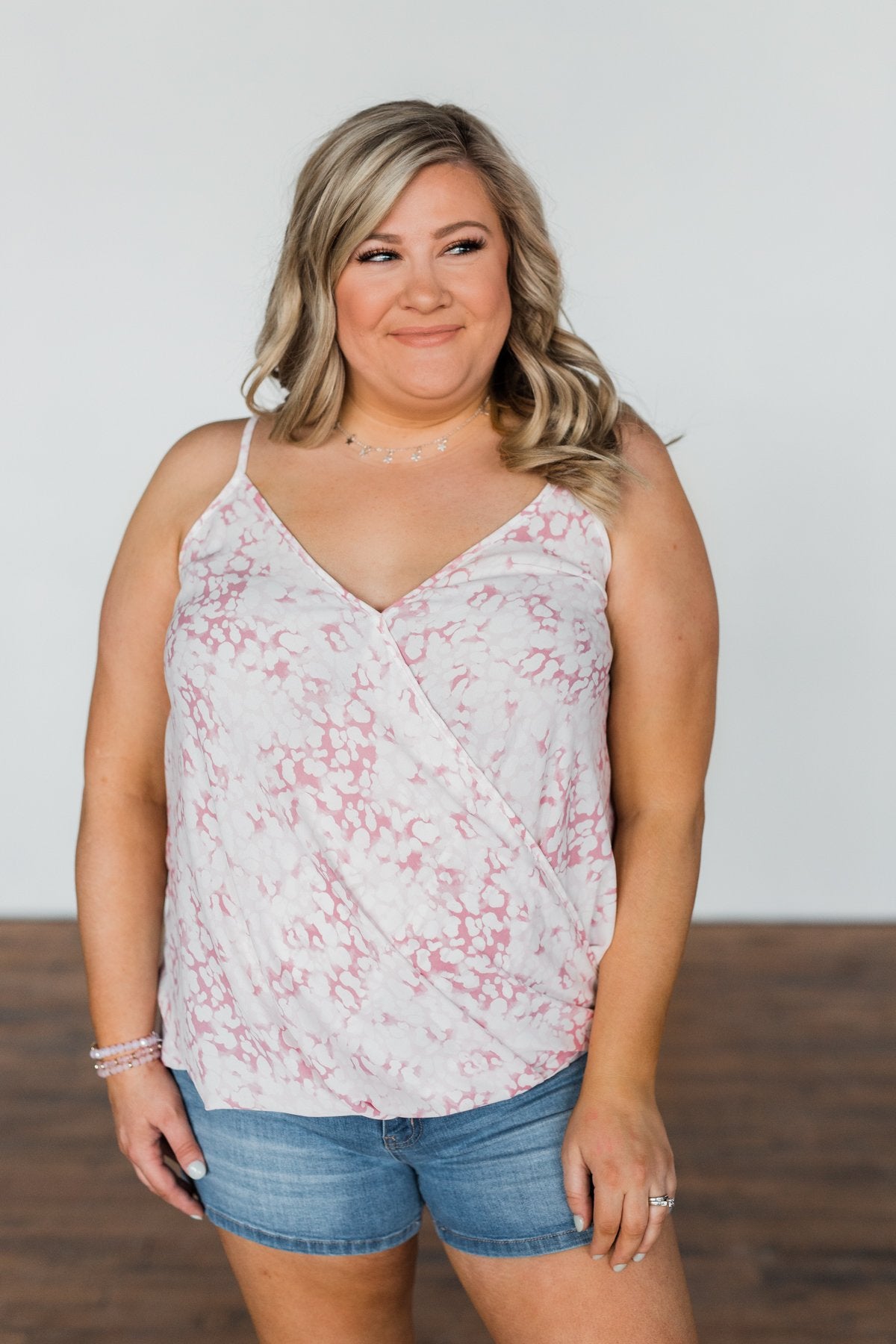 Find Your Purpose V-Neck Wrap Tank Top- Pink