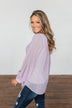 Get Together V-Neck Tie Blouse- Lilac