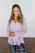 Get Together V-Neck Tie Blouse- Lilac