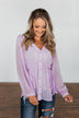 Get Together V-Neck Tie Blouse- Lilac