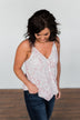 Find Your Purpose V-Neck Wrap Tank Top- Pink
