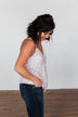 Find Your Purpose V-Neck Wrap Tank Top- Pink